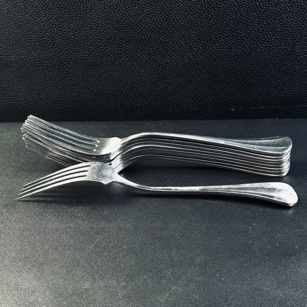 9 International Stainless DINNER Forks Fork Set Ridges Silverware Flatware - Picture 2 of 6